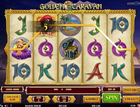 Выигрышная комбинация символов в игре Golden Caravan