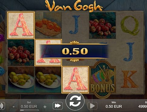 Призовая комбинаци с диким знаком в игровом автомате Van Gogh